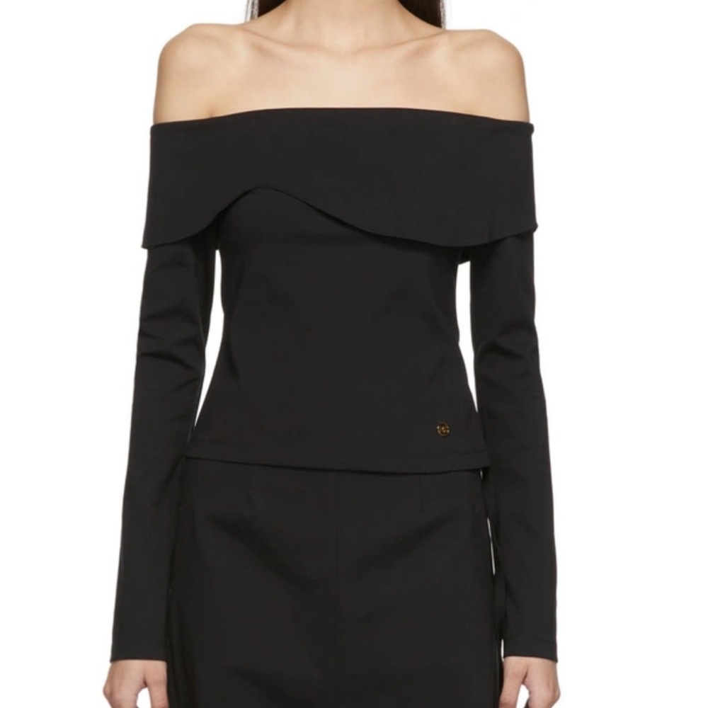 SSENSE Recto Off Shoulder Black Top